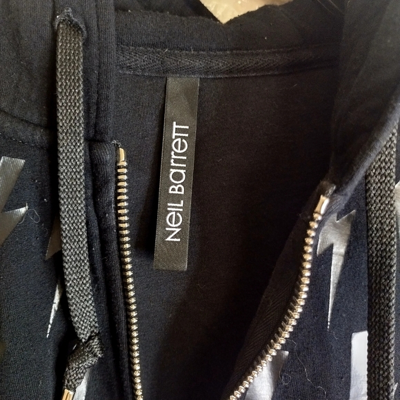 Neil Barrett Lightning Bolt Full Zip Hooded Sweater Men's S, Women's M - Picture 4 of 8